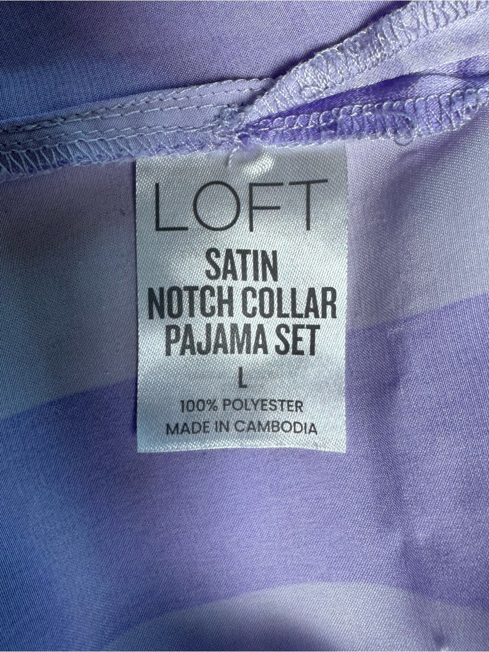 LOFT Satin Lavender Stripe Pajama Set | Coquette Soft Girl Loungewear - Picture 3 of 9